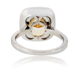 5 carat Radiant Cut Diamond Fancy Intense Yellow Halo Engagement Ring - 4400026