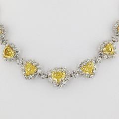 50 CARAT FANCY INTENSE YELLOW HEART AND WHITE DIAMOND INFINITY NECKLACE - 2153016