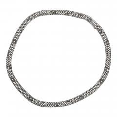 50 Carat Round Cut Diamond Cylinder Undulating Necklace in 18k - 3993450