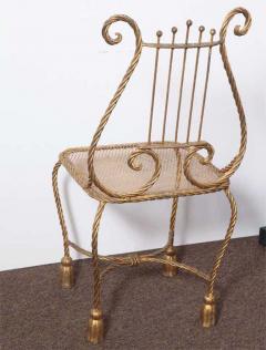 50s Gilded Decorator Lira Metal Side Chair - 1800680