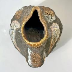 50s Italo Casini Italian Mid Century Brutalist Gray Gold Modern Pottery Vase Jug - 4136882