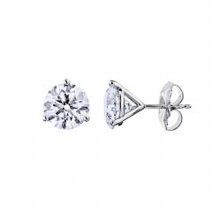 6 00 Carat Lab Grown Diamond Stud Earrings in 14k solid Gold 3 Prong - 3633569