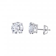 6 00 carat total 3ct each Lab Grown Diamond Stud Earrings in 14k White Gold - 3633576