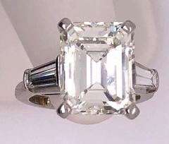 6 43 Carat Emerald Cut Diamond Engagement Ring VS1 J K Color Platinum - 1245970