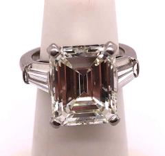 6 43 Carat Emerald Cut Diamond Engagement Ring VS1 J K Color Platinum - 1245972
