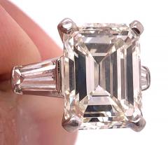6 43 Carat Emerald Cut Diamond Engagement Ring VS1 J K Color Platinum - 1245977