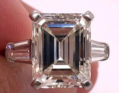 6 43 Carat Emerald Cut Diamond Engagement Ring VS1 J K Color Platinum - 1245980