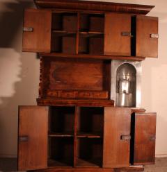 6 Doors Buffet In Walnut Louis XIV 17 Century With Fountain - 3159151