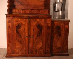 6 Doors Buffet In Walnut Louis XIV 17 Century With Fountain - 3159154