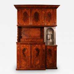 6 Doors Buffet In Walnut Louis XIV 17 Century With Fountain - 3160599