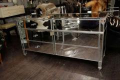 6 Drawer Silver Trim Mirrored Dresser - 3100827