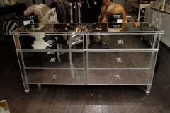 6 Drawer Silver Trim Mirrored Dresser - 3100828