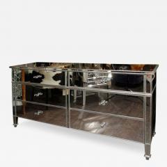 6 Drawer Silver Trim Mirrored Dresser - 3103351