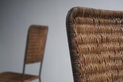 6 Iron and Rattan Chairs Brazil 1960s - 1316337