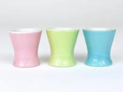 6 Midcentury Pastel Daisy Porcelain Egg Cups Lilien Austria 1950s - 4062860