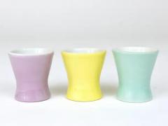 6 Midcentury Pastel Daisy Porcelain Egg Cups Lilien Austria 1950s - 4062876