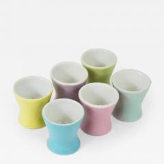 6 Midcentury Pastel Daisy Porcelain Egg Cups Lilien Austria 1950s - 4065392