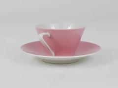6 Midcentury Pastel Daisy Porcelain Espresso Coffee Cups Lilien Austria 1950s - 4068335