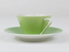 6 Midcentury Pastel Daisy Porcelain Espresso Coffee Cups Lilien Austria 1950s - 4068382