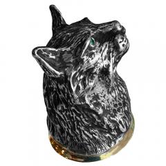 6 Sterling Gold Wash Feline Stirrup Cups - 3894898