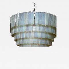 6 Tier Smoke Corrugated Glass Round Chandelier 36 Diameter - 4048086