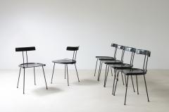 6 chairs in lacquered wood and burnished metal - 3891509