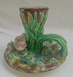 63 Palissy majolica candlestick portuguese  - 4647929