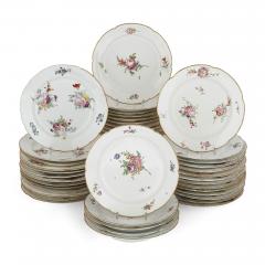 63 Piece Antique German Floral Porcelain Part Dinner Service - 4644999