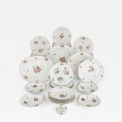 63 Piece Antique German Floral Porcelain Part Dinner Service - 4648324