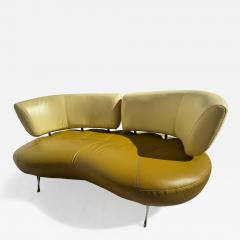 68 Leolux Kikko Style Biomorphic Shaped Leather Sofa - 4454644