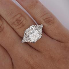 7 68 Carat TW Radiant Cut Trillion Cut Three Stone Engagement Ring - 3862008