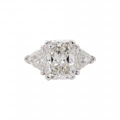 7 68 Carat TW Radiant Cut Trillion Cut Three Stone Engagement Ring - 3864376