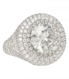 7 71 Carat Round Cut I2 Natural Diamond Cluster Ring in 18K White Gold - 3510011