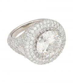 7 71 Carat Round Cut I2 Natural Diamond Cluster Ring in 18K White Gold - 3510012