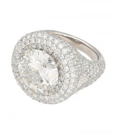 7 71 Carat Round Cut I2 Natural Diamond Cluster Ring in 18K White Gold - 3510013