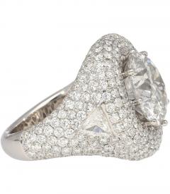 7 71 Carat Round Cut I2 Natural Diamond Cluster Ring in 18K White Gold - 3510015