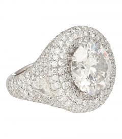 7 71 Carat Round Cut I2 Natural Diamond Cluster Ring in 18K White Gold - 3510017