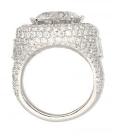 7 71 Carat Round Cut I2 Natural Diamond Cluster Ring in 18K White Gold - 3510100