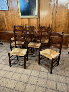 7 Ladder Back Rush Seat Dining Chairs - 2768718