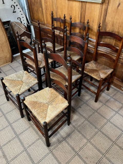 7 Ladder Back Rush Seat Dining Chairs - 2768719