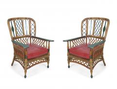 7 Piece American Art Deco Style Wicker Furniture Set - 2794571