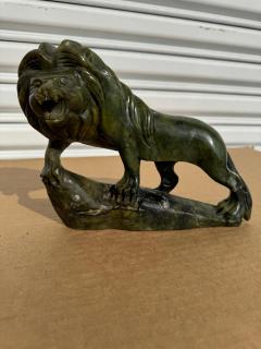 7 x 9 Jade Carved Lion Sculpture - 4438099