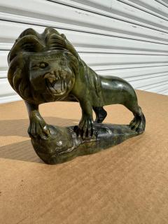 7 x 9 Jade Carved Lion Sculpture - 4438162