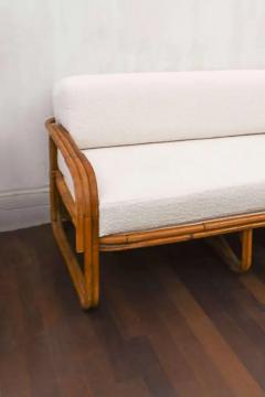 70s Bamboo Sofa Lined with Dedar Textile - 3347562