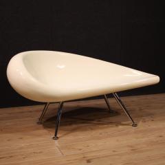 70s design sofa in fiberglass and chromed metal - 4099410