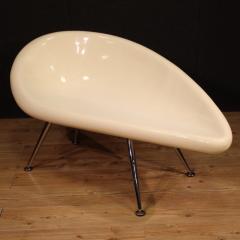 70s design sofa in fiberglass and chromed metal - 4099420