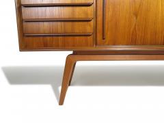 71 Danish Teak Credenza With Sliding Doors on Flared Legs - 4140323