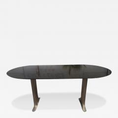 72 John Geiger Brushed Steel And Granite Racetrack Table - 3881267