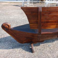 7FT Balinese Sailboat Teak Storage Bench - 2563479