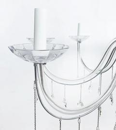8 Arm Chandelier with Crystal Glass Drops Chain and Canopy Wired Working - 3513555